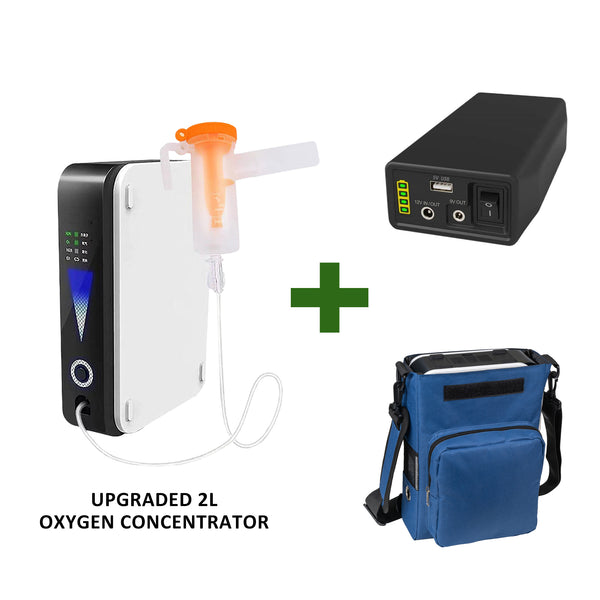 Bundle of Upgraded 2L Mini Portable Atomization Oxygen Concentrator,High Purity Air Purification Machine - Home, Travel, Car 3-in-1