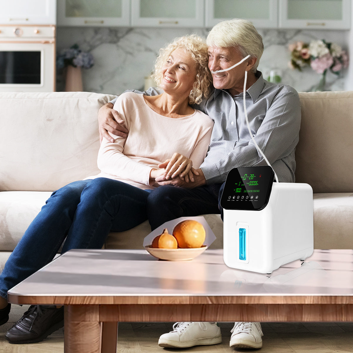 1-7L Portable Oxygen Concentrator / Support 2 People Use At Same Time / Suitable for home